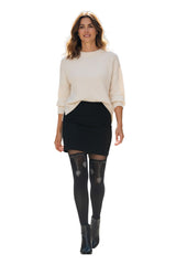 Lurex Charm Chain Mock Over Knee Tights - Made in Italy