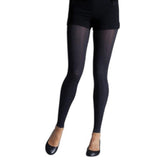 Slate Grey Double Ribbed Footless Tights (Made In Italy)