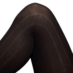 Slate Grey Double Ribbed Footless Tights (Made In Italy)