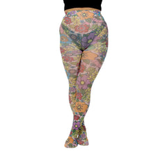 Retro Flower Power Printed Tights (3 Styles) Made In Italy