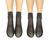 Spots & Hearts 15 Denier Anklets (5 Pair Assorted Pack in Black or Natural) Made In Italy