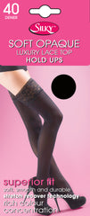 Silky Soft Opaque 40 Denier Lace Top Hold-ups Stockings