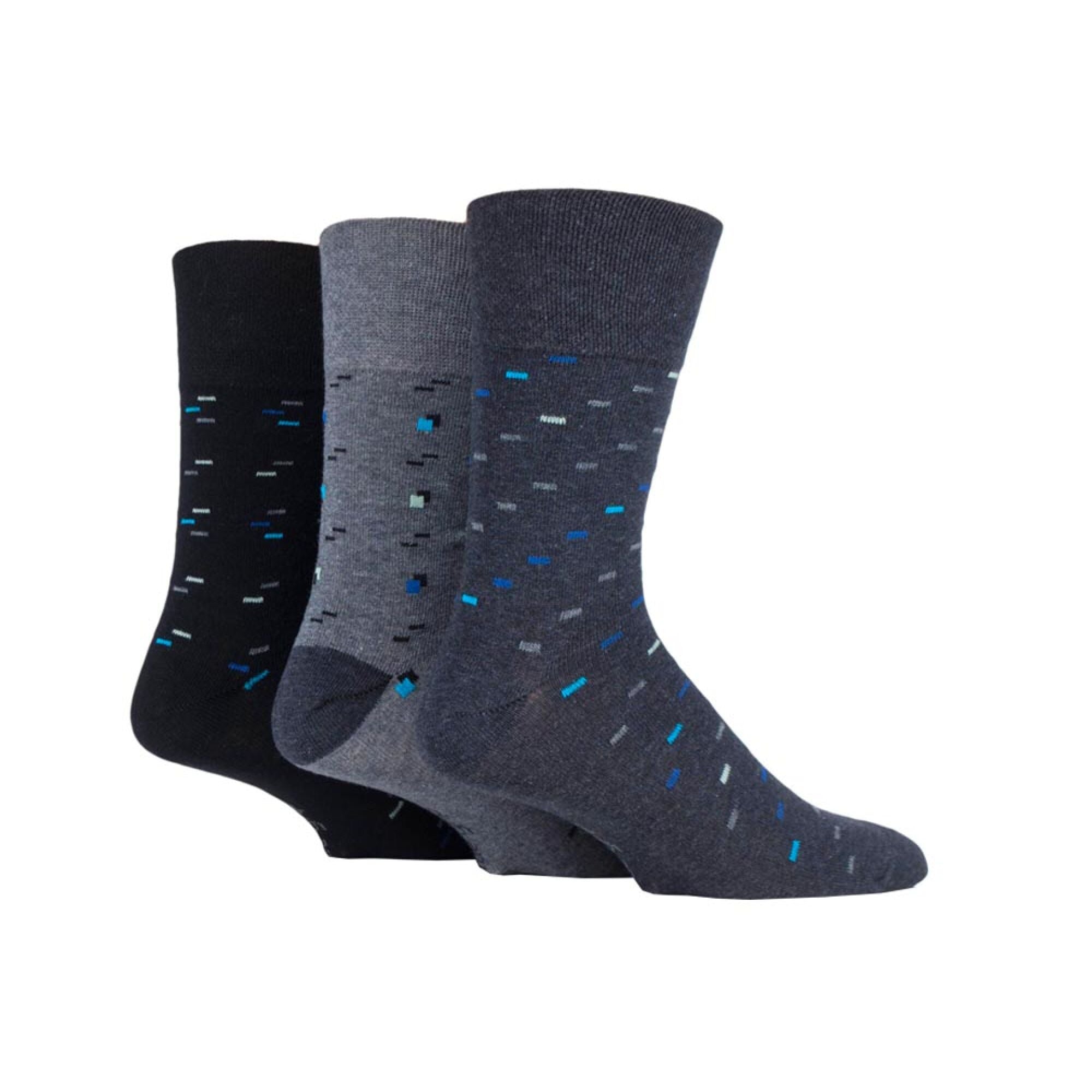 Men's Gentle Grip 3 Pair Pack Socks (Assorted Styles)