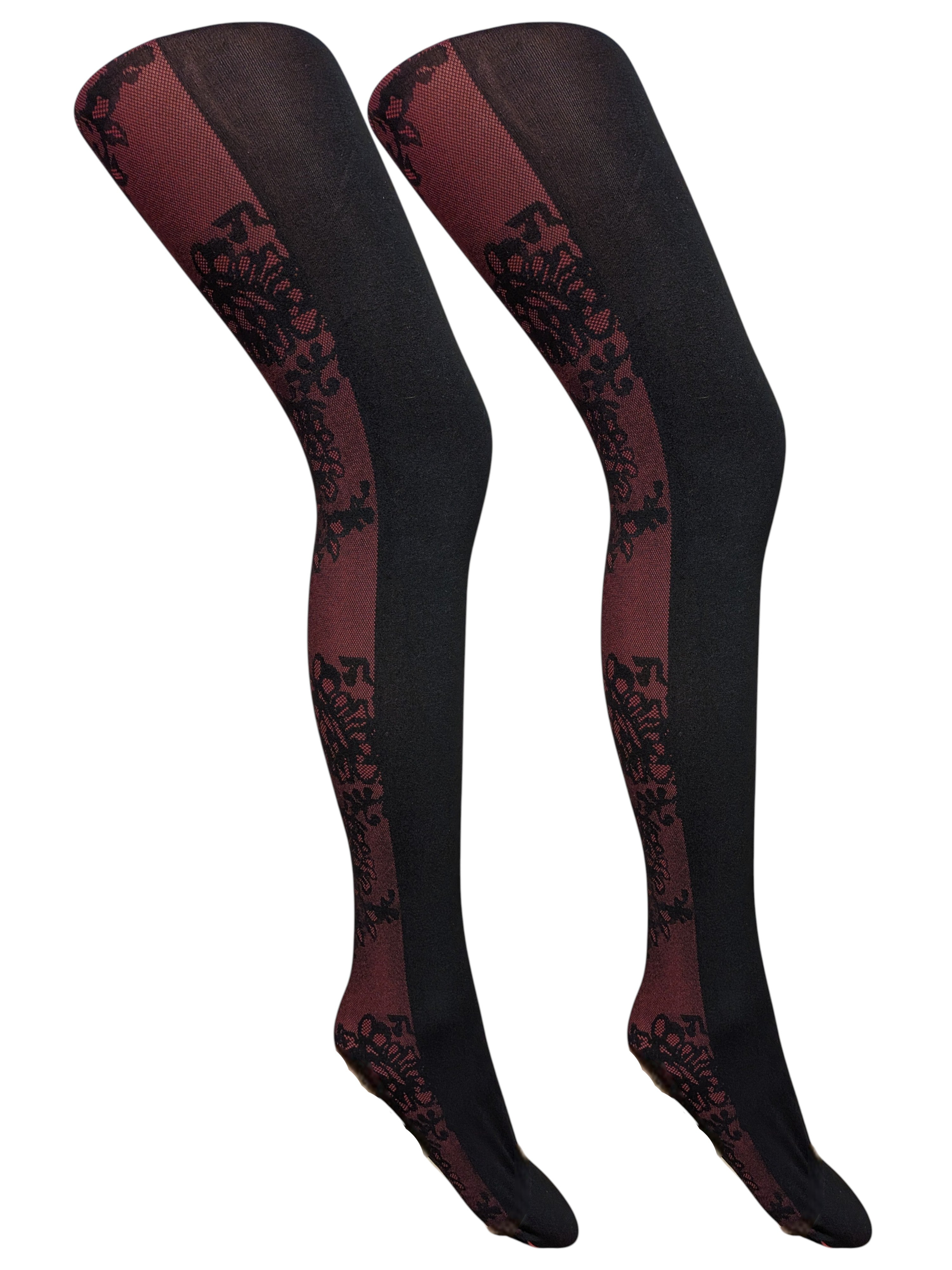 Midnight Rose Dual-Tone Tights (Made in Italy)