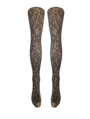 Grey Flower Lace Tights (Made In Italy)