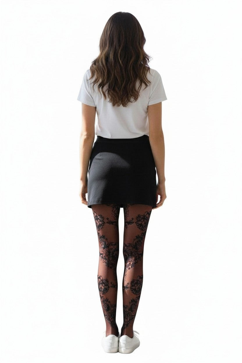 Midnight Rose Dual-Tone Tights (Made in Italy)