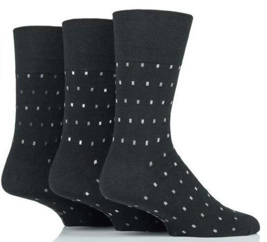 Men's Gentle Grip 3 Pair Pack Socks (Assorted Styles)