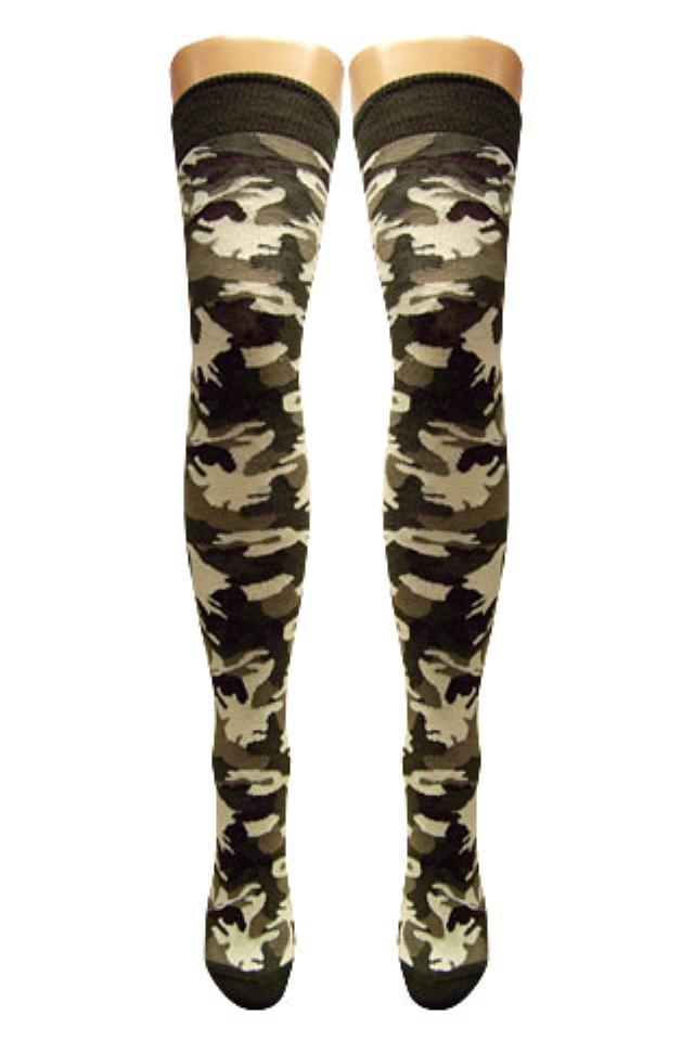 Patterned Over Knee Socks (Tartans / Stripes / Leopard / Camo)