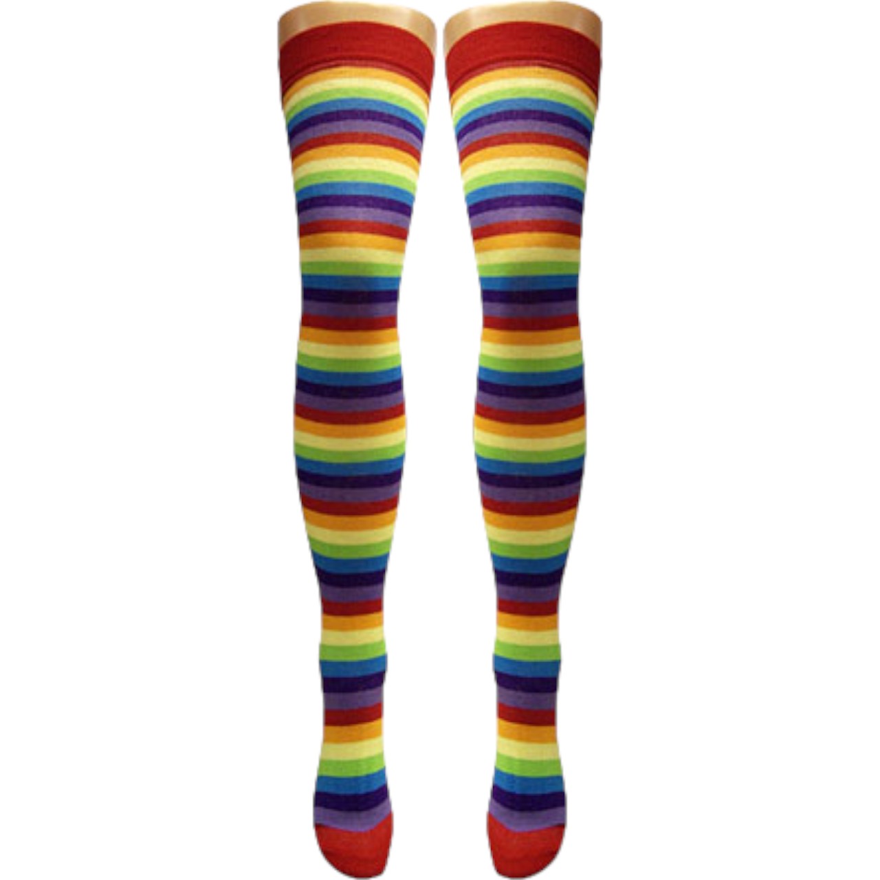 Silver Legs Striped Over Knee Cotton Socks (Made In Italy)