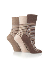 Ladies Gentle Grip 3 Pair Pack Socks (Assorted Styles)