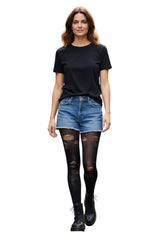 Shredded Ripped Design Tights - Distressed Style - Made in Italy