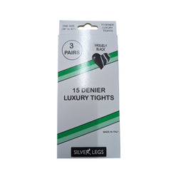 Silver Legs 15 Denier Italian Tights (3 Pair Pack)