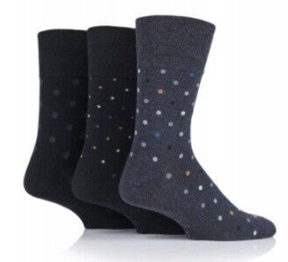 Men's Gentle Grip 3 Pair Pack Socks (Assorted Styles)
