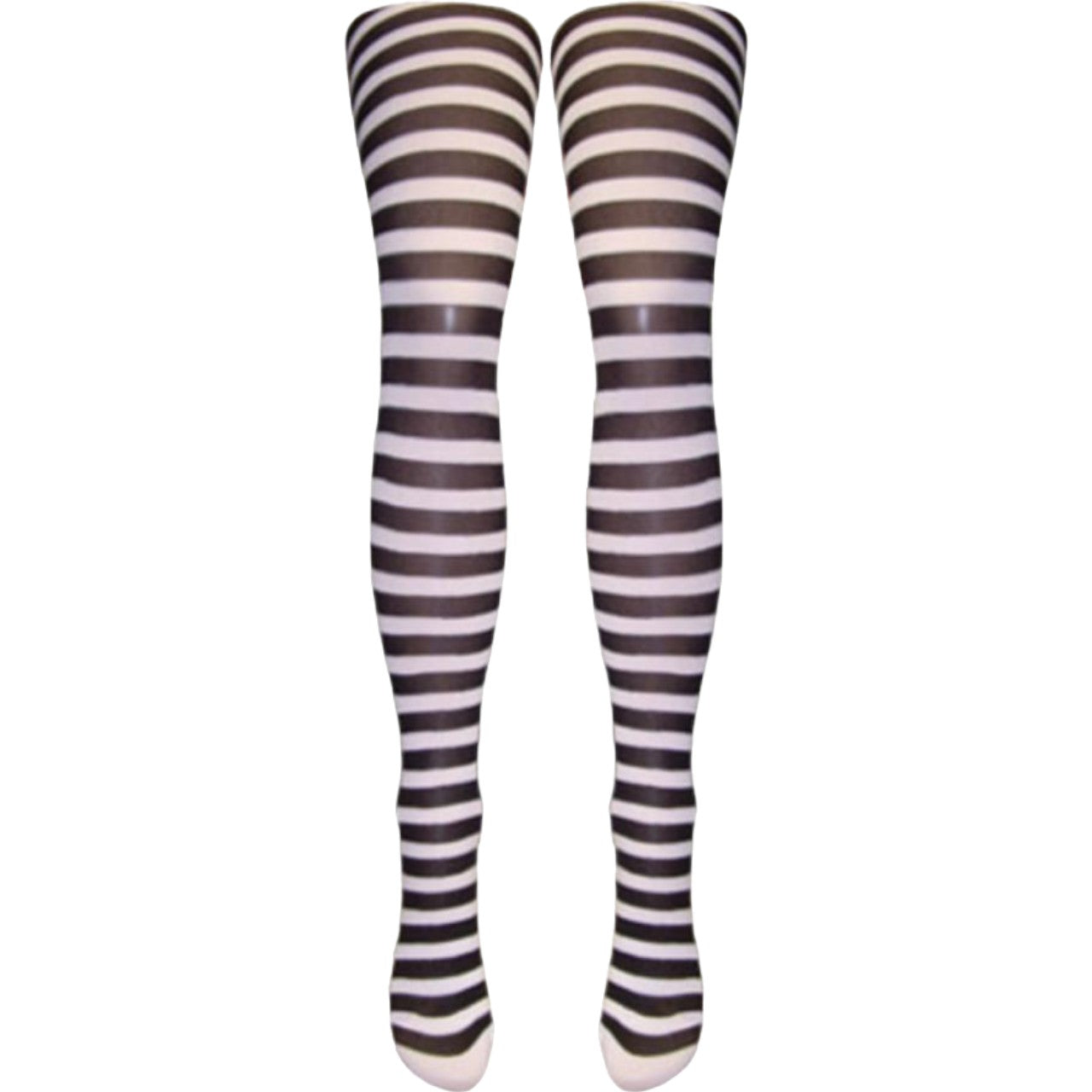 Silver Legs Striped Semi-Opaque Tights (One Size & XL)
